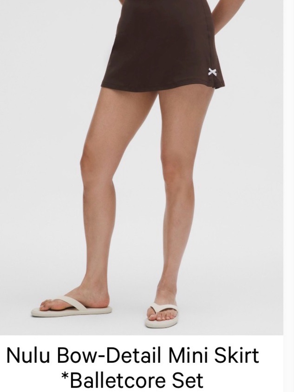 lululemon Nulu Bow-Detail Mini Skirt - espresso